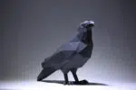 Papercraft corbeau en origami papier 3D DIY, weergave 2