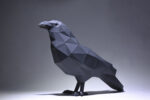 Papercraft raven in 3D origami