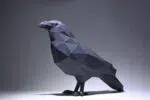 Papercraft corbeau en origami papier 3D DIY, weergave 3