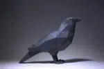 Papercraft corbeau en origami papier 3D DIY, weergave 4