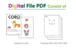 Papercraft Corgi artisanal en origami papier 3D à télécharger, vue 6