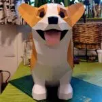 Papercraft de bébé Corgi assis mignon en origami 3D