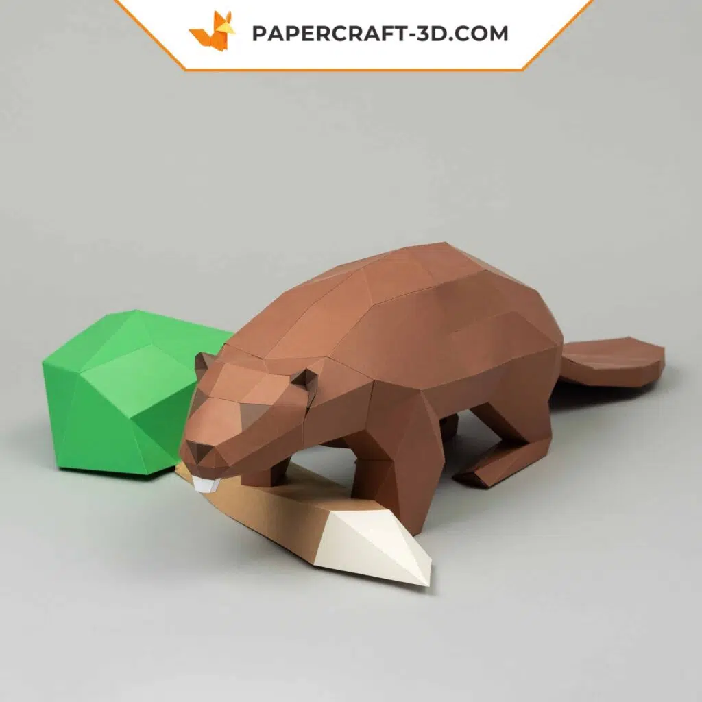 Papercraft-Origami 3D – Biberpaar