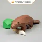 Papercraft do casal de castores em origami 3D