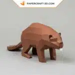 Papercraft do casal de castores em origami 3D