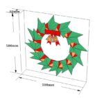 Papercraft Christmas wreath in 3D origami