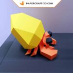 Papercraft Einsiedlerkrebs als 3D-Origami