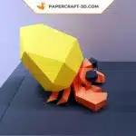 Papercraft crabe ermite en papier 3D, modèle numérique compatible avec Cricut et Cameo, weergave 2