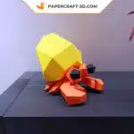 Papercraft crabe ermite en papier 3D, modèle numérique compatible avec Cricut et Cameo