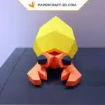 Papercraft crabe ermite en papier 3D, modèle numérique compatible avec Cricut et Cameo, weergave 4