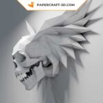 Papercraft crâne ailé en origami 3D