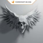 Papercraft crâne ailé en origami 3D