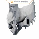 Papercraft crâne ailé en origami 3D