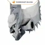 Papercraft Crâne ailé en origami papier 3D, weergave 8