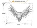 Papercraft crâne ailé en origami 3D
