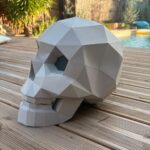 Papercraft di teschio umano in origami