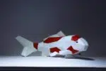 Papercraft créations de poissons koi en origami papier 3D, weergave 4