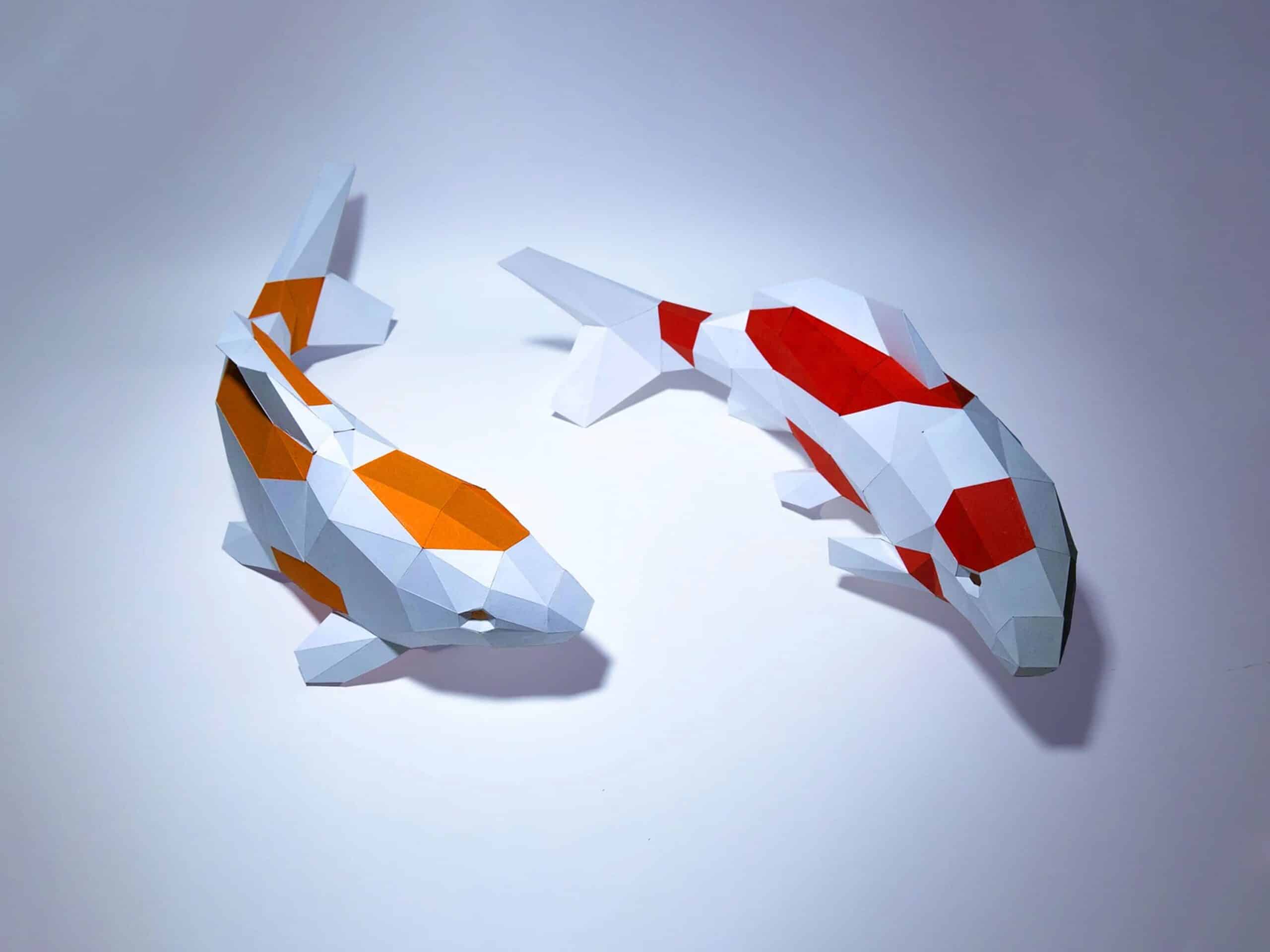 Papercraft koi fish in origami Papercraft koi fish in origami