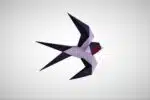 Papercraft créations d&rsquo;hirondelles en origami papier 3D, weergave 3