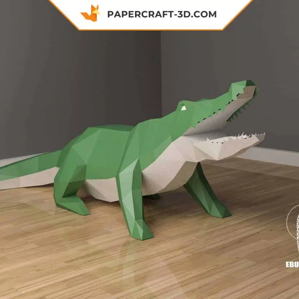 Papercraft Krokodil XXL aus Origami