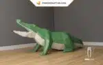 Papercraft Crocodile XXL en origami papier 3D à créer soi-même, vue 4