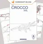 Papercraft Crocodile XXL en origami papier 3D à créer soi-même, vue 5