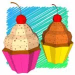 Papercraft Cupcake en origami papier 3D à faire soi-même, weergave 2