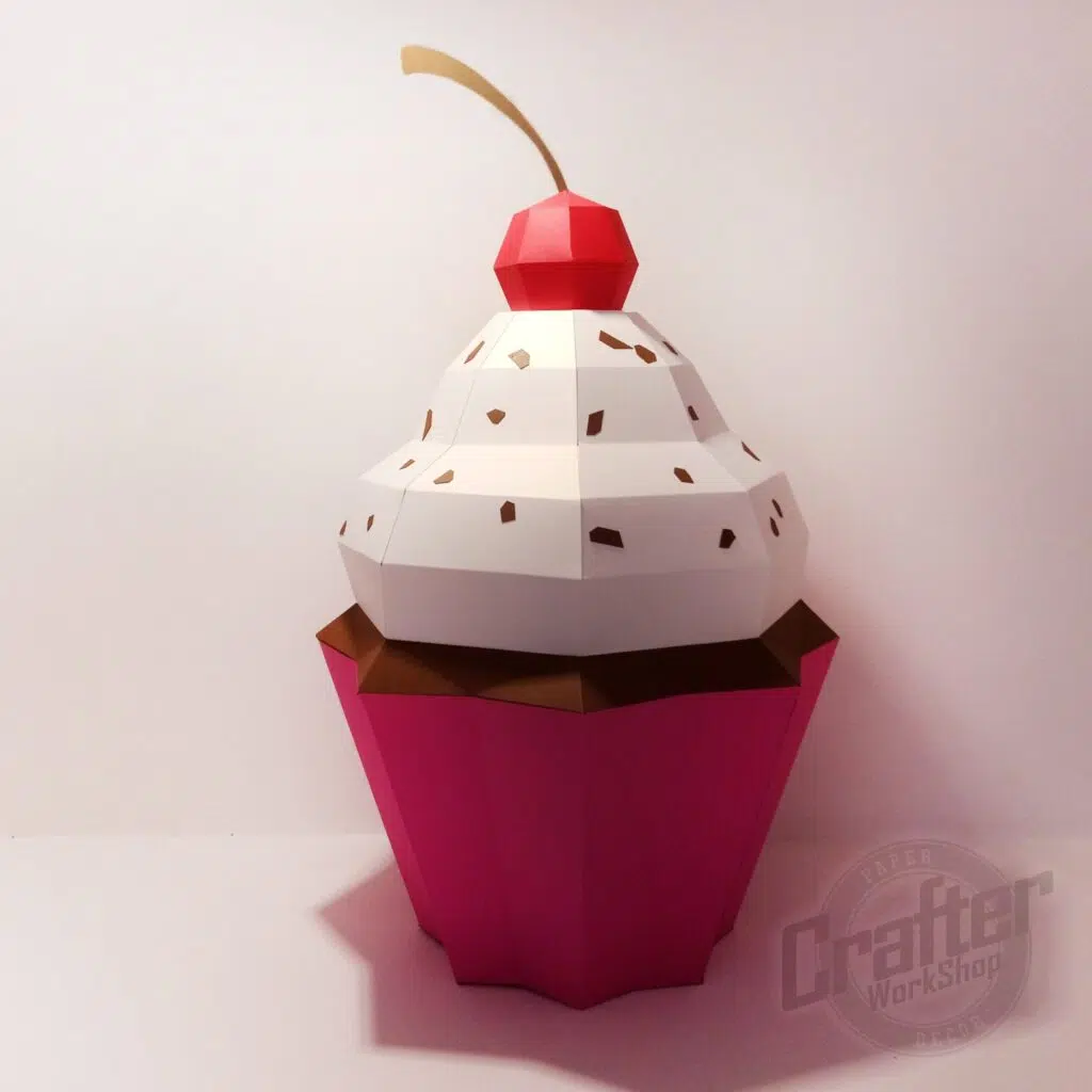 Papercraft Cupcake en origami papier 3D à faire soi-même