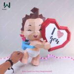 Papercraft de bébé Cupidon en origami 3D