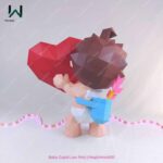 Papercraft de bébé Cupidon en origami 3D