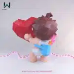 Papercraft Cupidon Bébé en papier 3D origami, weergave 6