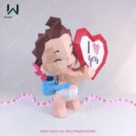 Papercraft de bébé Cupidon en origami 3D