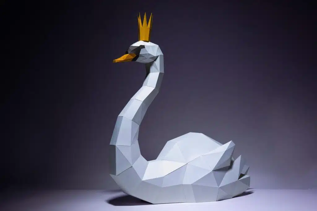 Papercraft Schwan als 3D-Origami, 3D-Modell