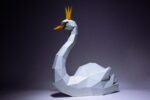 Papercraft de cisne em origami 3D