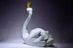 Papercraft Schwan als 3D-Origami, Rückansicht