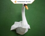 Papercraft cigno murale in origami 3D
