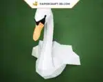 Papercraft Cygne, modèle d&rsquo;origami en papier 3D DIY, weergave 3