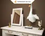 Papercraft Cygne, modèle d&rsquo;origami en papier 3D DIY, weergave 4