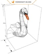 Papercraft cigno murale in origami 3D