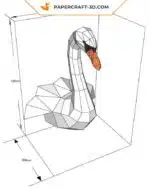 Papercraft Cygne, modèle d&rsquo;origami en papier 3D DIY, weergave 5