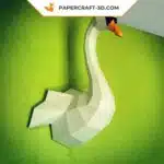 Papercraft Cygne, modèle d&rsquo;origami en papier 3D DIY, weergave 8
