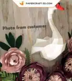 Papercraft Cygne, modèle d&rsquo;origami en papier 3D DIY, weergave 9