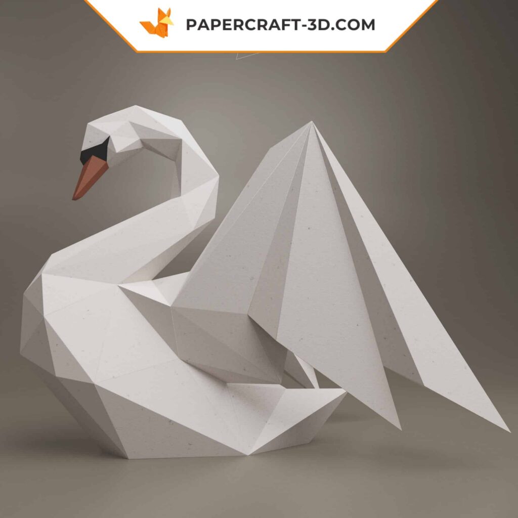 Papercraft de cisne em origami