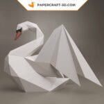 Papercraft von Schwan in Origami