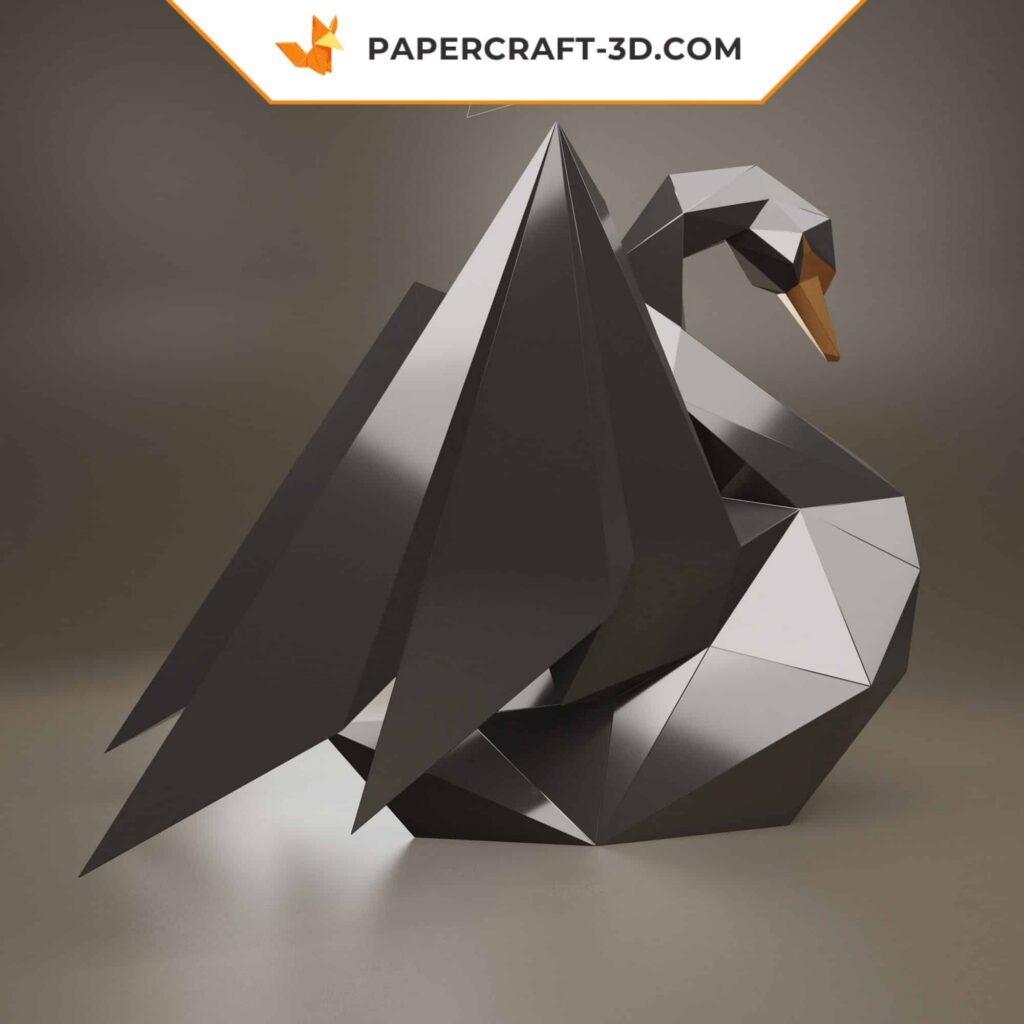 Papercraft de cisne em origami