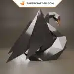 Papercraft cygne origami papier 3D pour décoration maison, vue 3