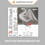 Papercraft von Schwan in Origami