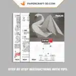 Papercraft cygne origami papier 3D pour décoration maison, vue 6
