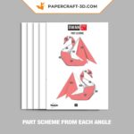 Papercraft von Schwan in Origami