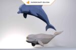 Papercraft delfín y beluga en origami 3D